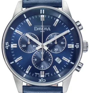 Vireo Quartz Chronograph Swiss-Made Blue Pilot Watch 16249345