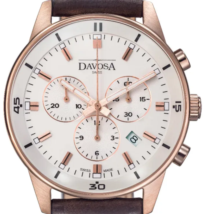 Vireo Quartz Chronograph Swiss-Made Rose Gold Pilot Watch 16249395