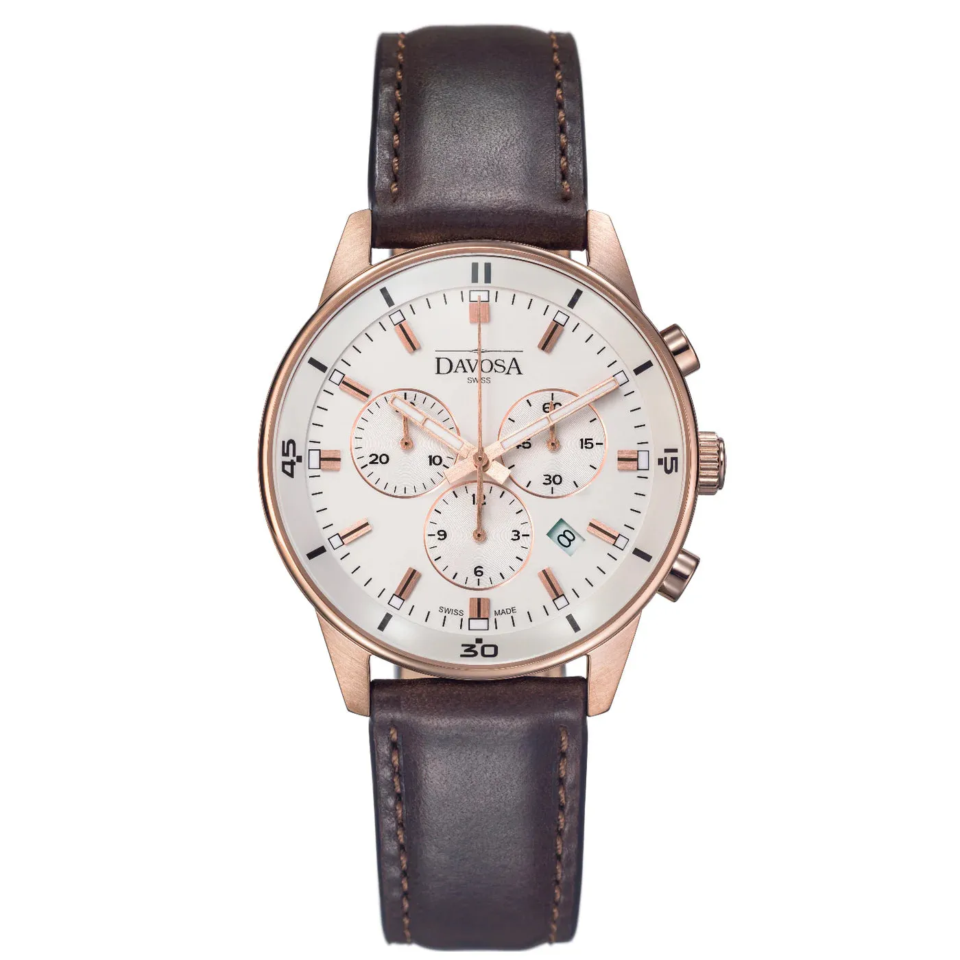 Vireo Quartz Chronograph Swiss-Made Rose Gold Pilot Watch 16249395