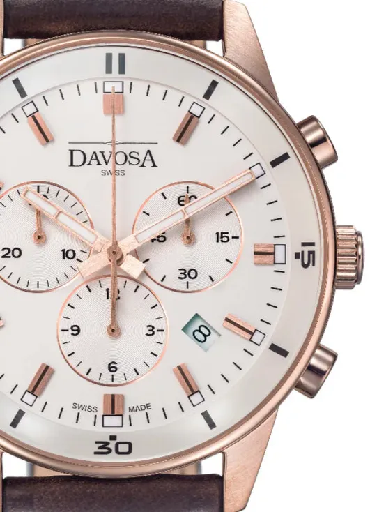 Vireo Quartz Chronograph Swiss-Made Rose Gold Pilot Watch 16249395