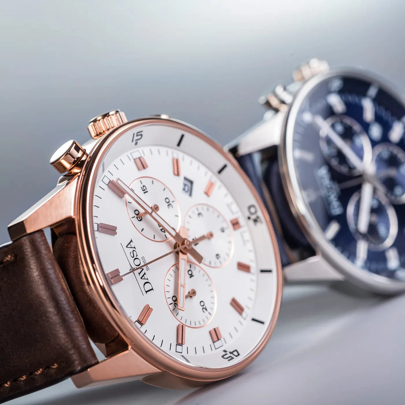 Vireo Quartz Chronograph Swiss-Made Rose Gold Pilot Watch 16249395