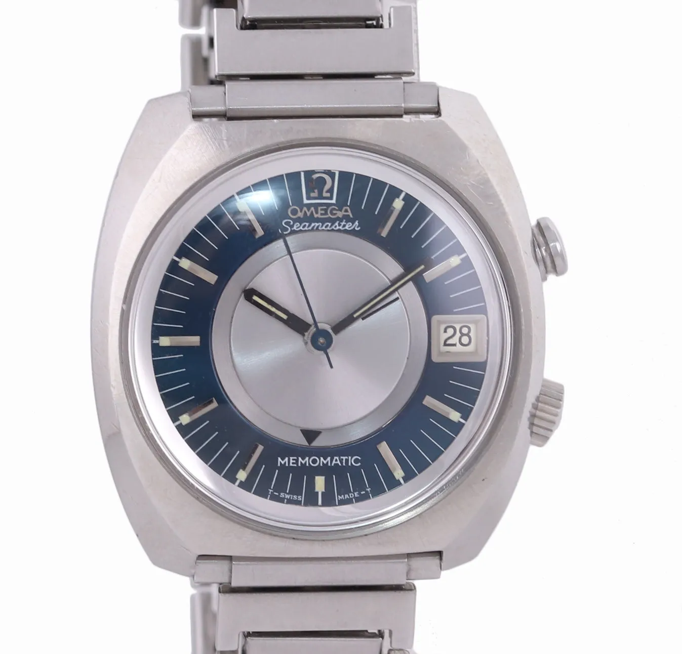 VTG Omega Seamaster Memomatic Steel 166.072 Alarm Automatic Cal 980 40mm Watch