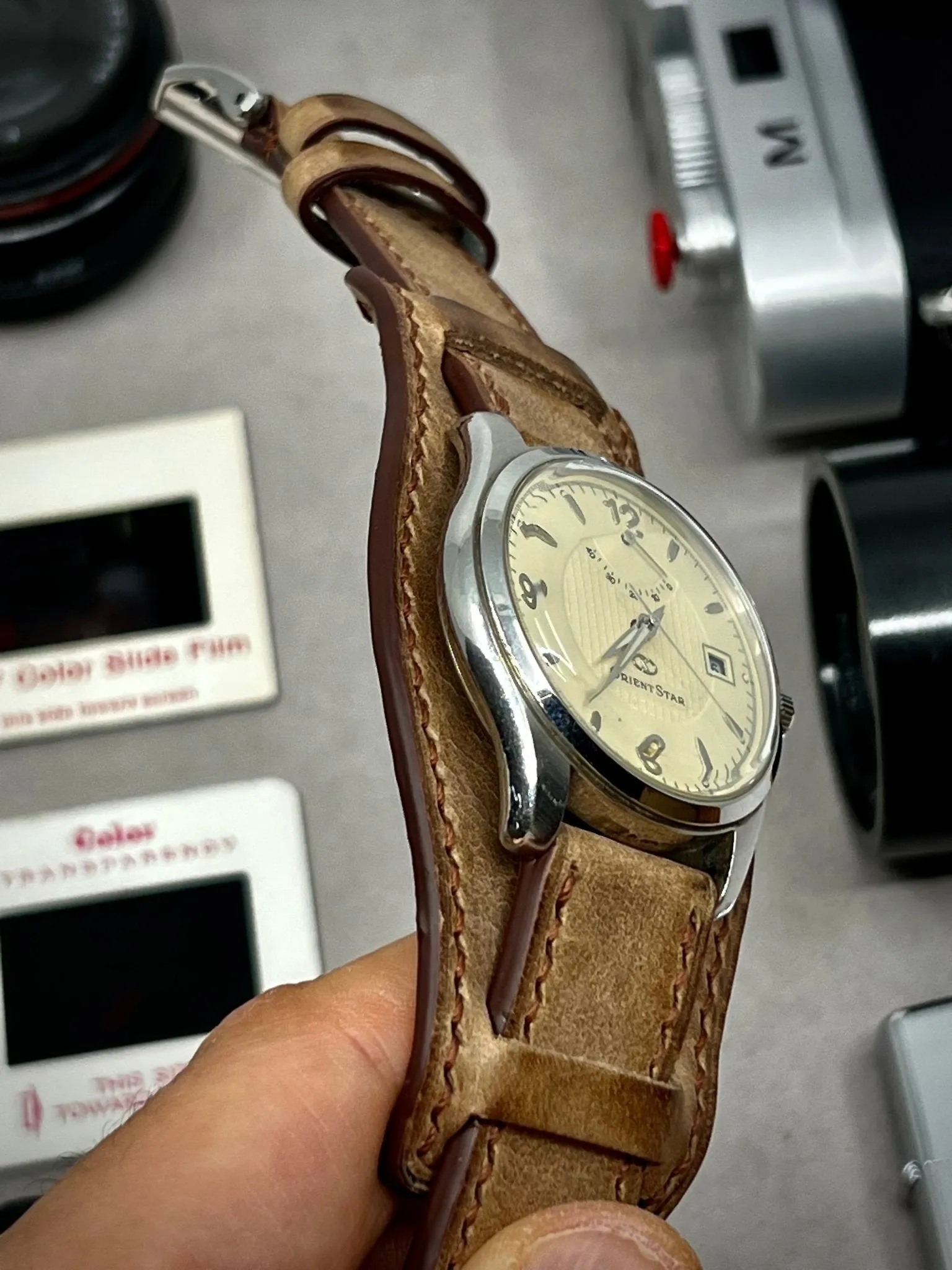 Watch Band 20mm, Leather watch strap, Cuff band, Leather bund strap, watch strap 19mm, Vintage Brown wristwatch Band