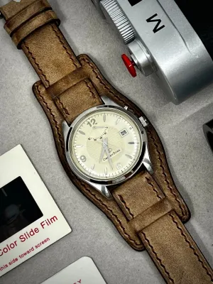 Watch Band 20mm, Leather watch strap, Cuff band, Leather bund strap, watch strap 19mm, Vintage Brown wristwatch Band