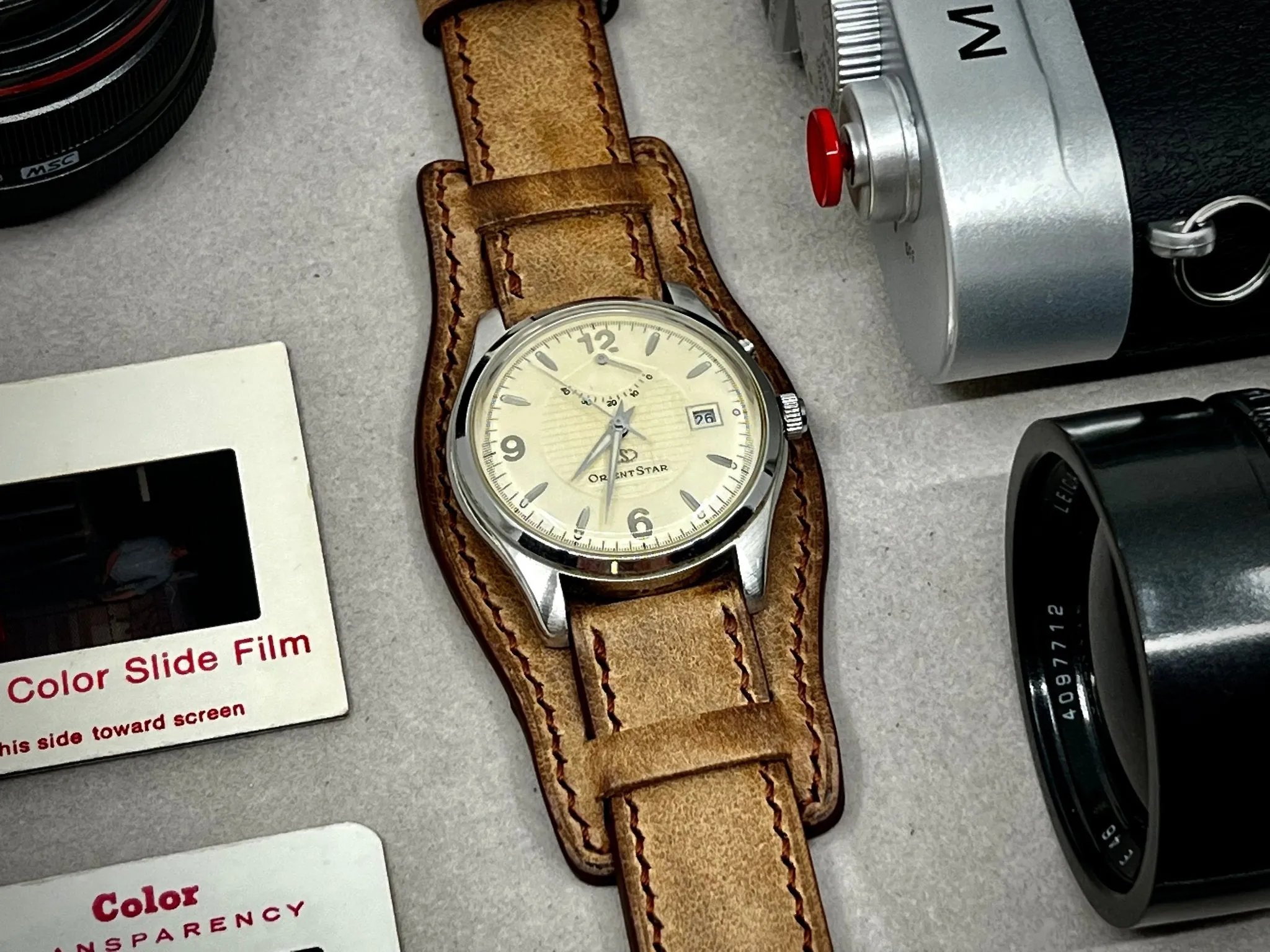 Watch Band 20mm, Leather watch strap, Cuff band, Leather bund strap, watch strap 19mm, Vintage Brown wristwatch Band