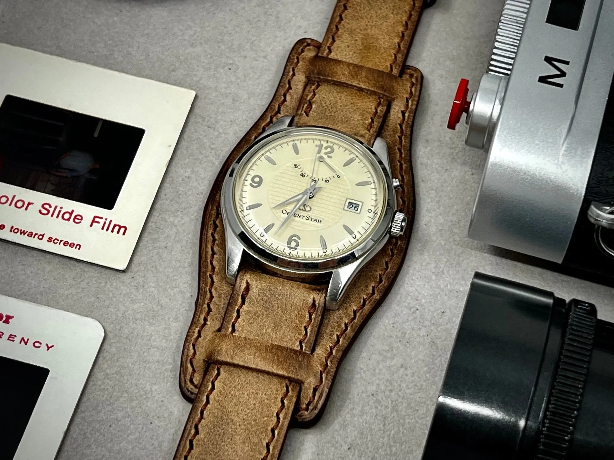 Watch Band 20mm, Leather watch strap, Cuff band, Leather bund strap, watch strap 19mm, Vintage Brown wristwatch Band
