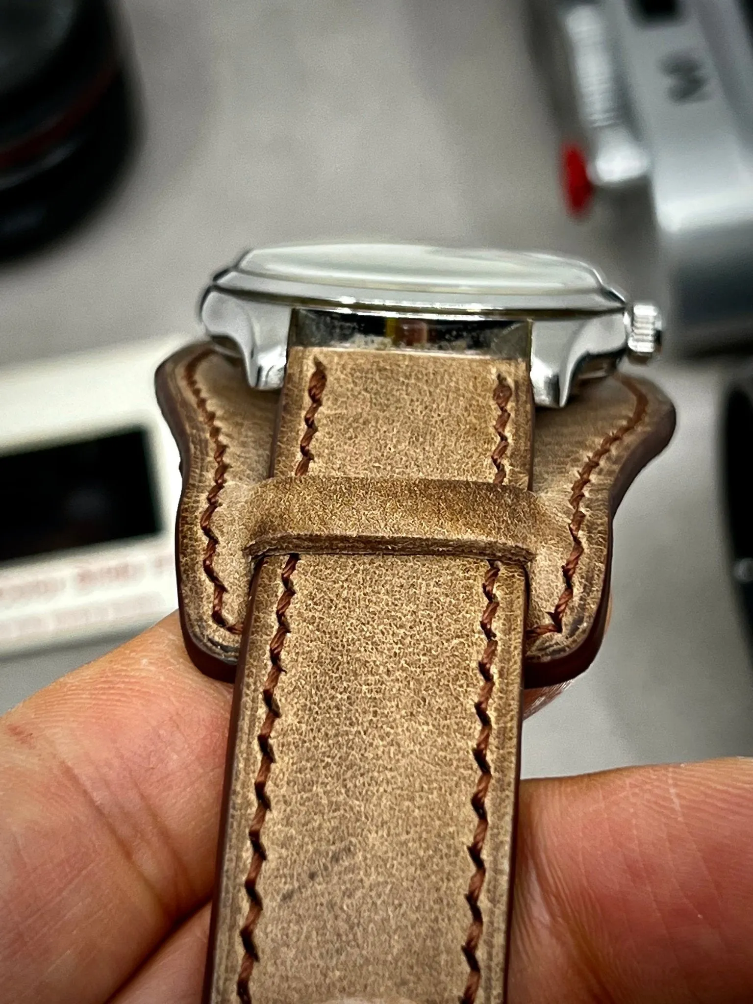 Watch Band 20mm, Leather watch strap, Cuff band, Leather bund strap, watch strap 19mm, Vintage Brown wristwatch Band