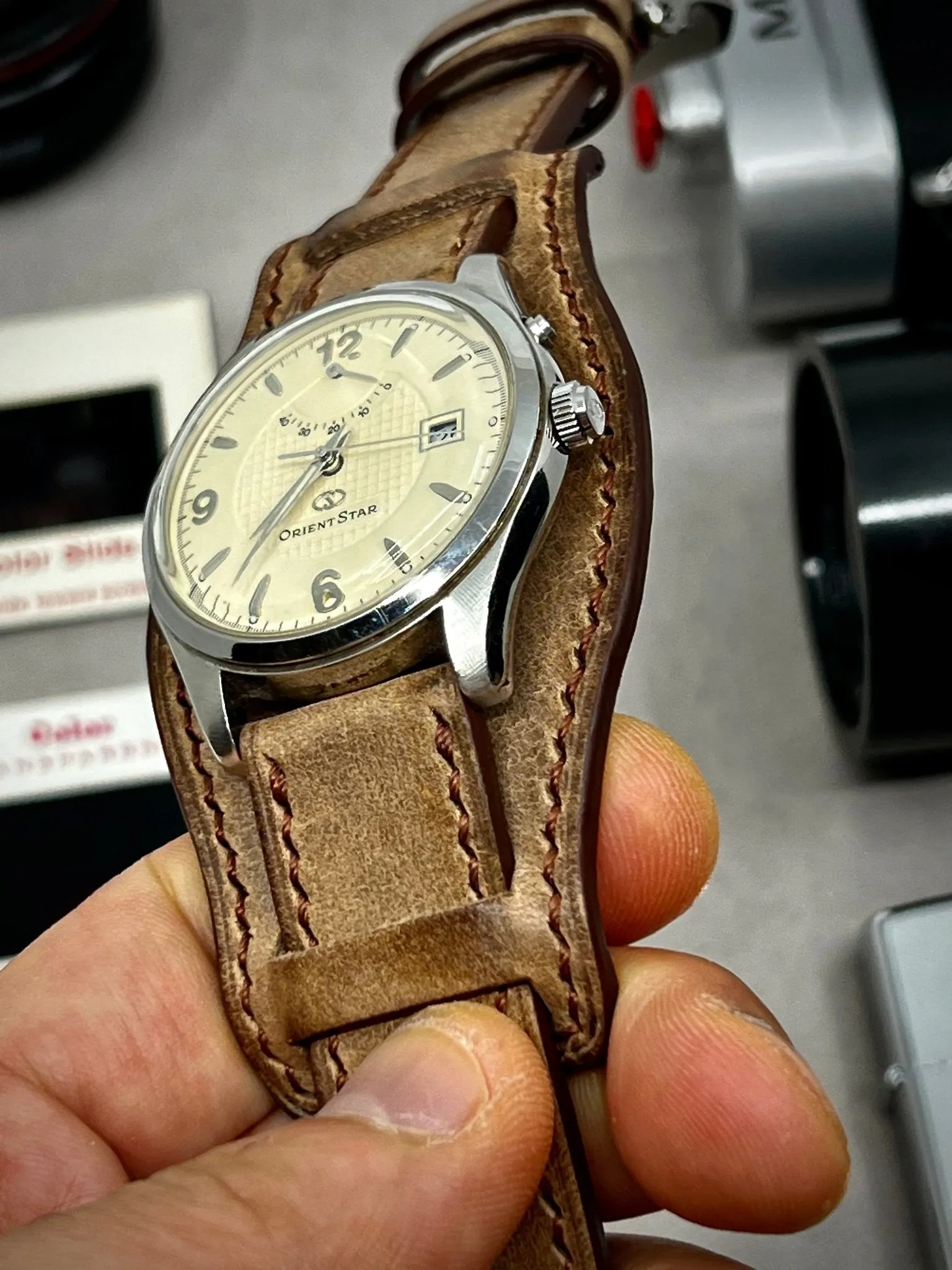 Watch Band 20mm, Leather watch strap, Cuff band, Leather bund strap, watch strap 19mm, Vintage Brown wristwatch Band