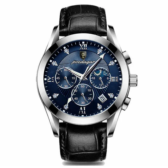 Waterproof Luminous Leather  Quartz Wristwatch
