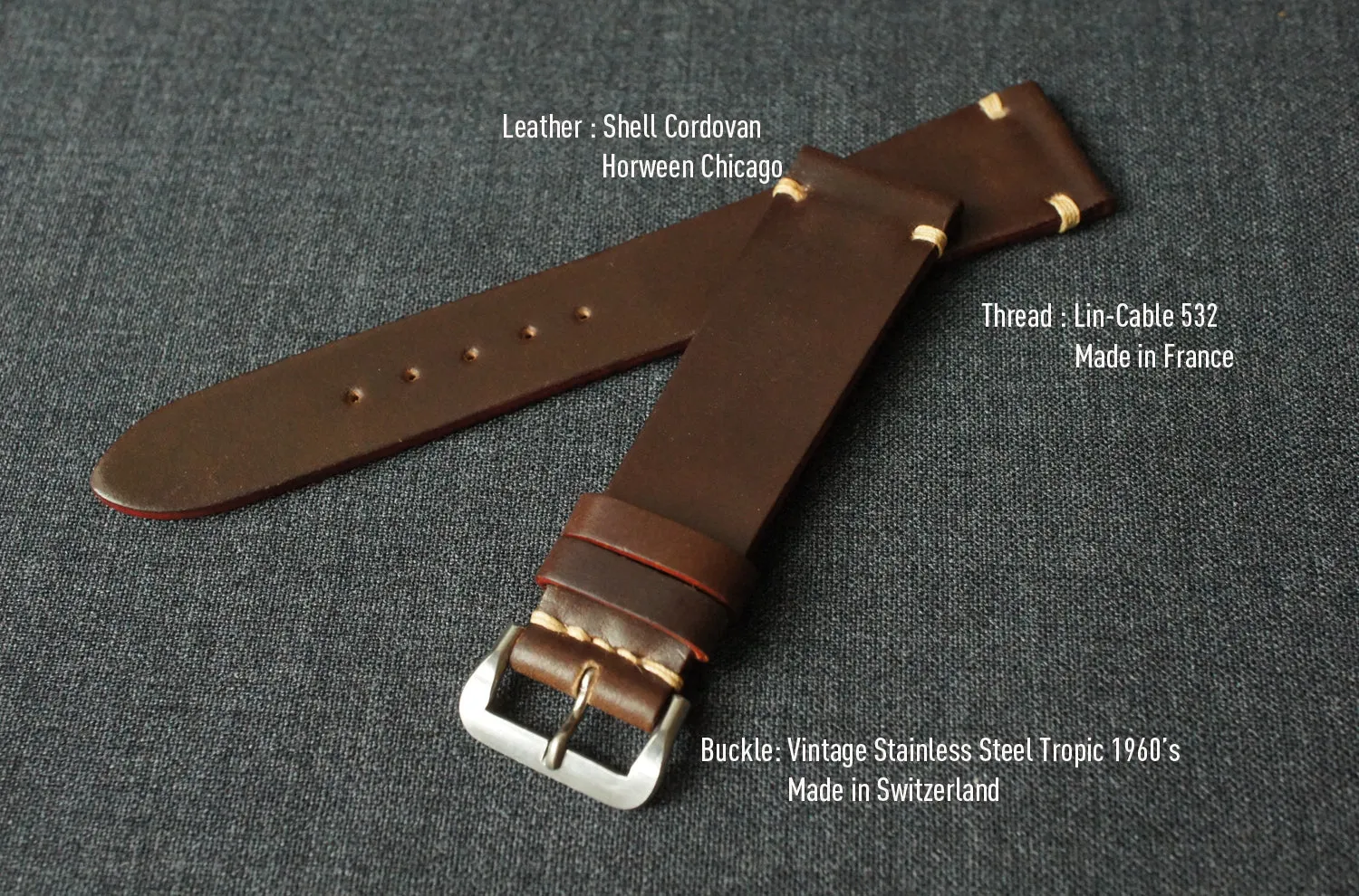 WHISKEY HORWEEN SHELL CORDOVAN CUSTOM MADE STRAP