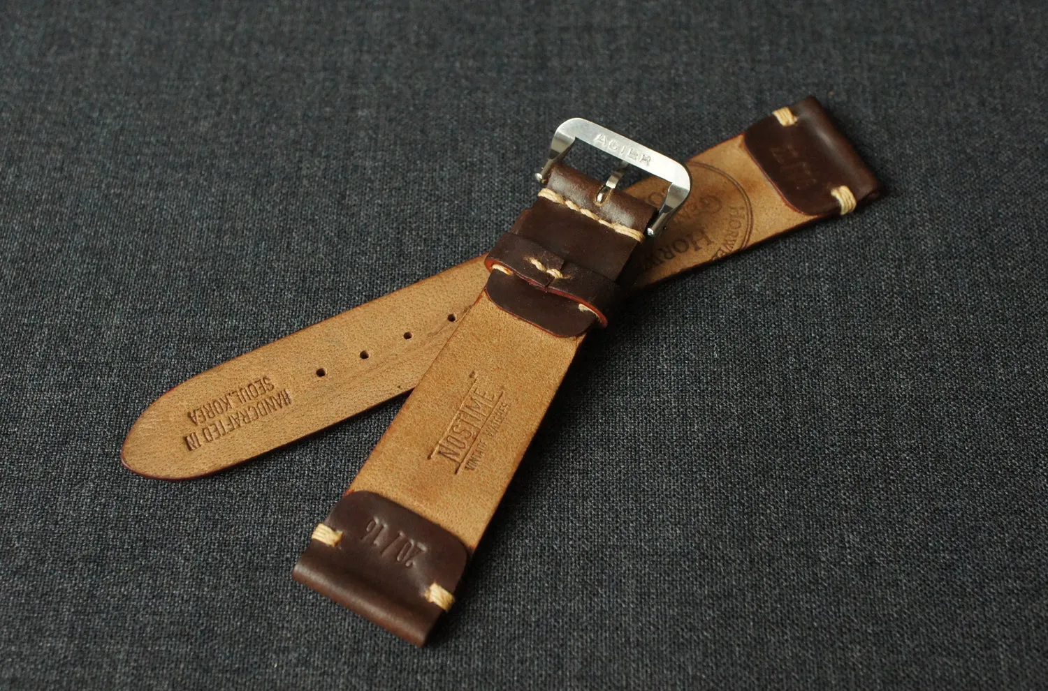 WHISKEY HORWEEN SHELL CORDOVAN CUSTOM MADE STRAP