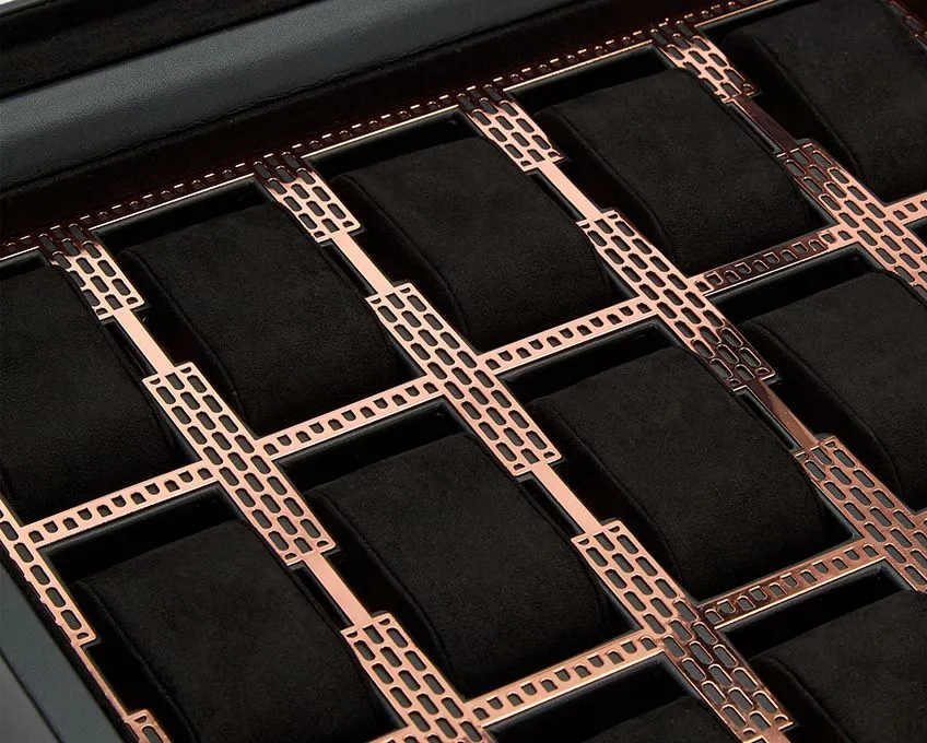 WOLF Axis 15 Piece Watch Box - Copper