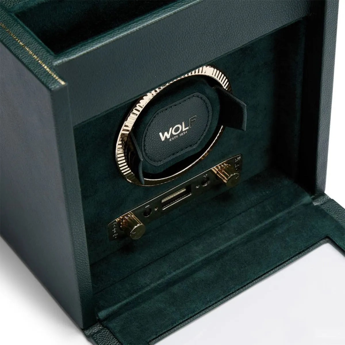 Wolf British Racing Single Watch Winder with Storage