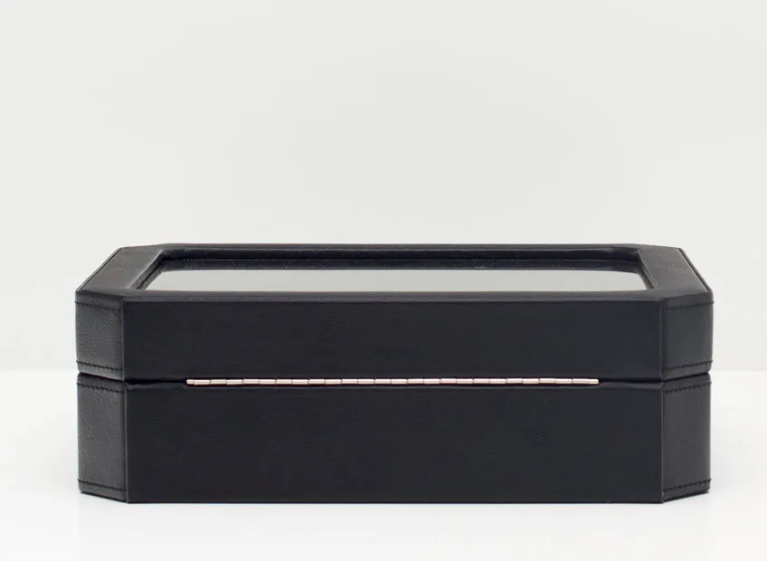 WOLF Windsor 10 Piece Watch Box with Cover (Black)