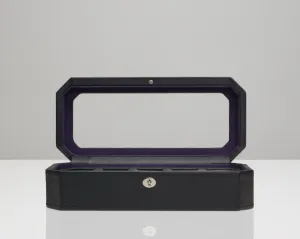 WOLF Windsor 5 Piece Watch Box with Cover (Black/Purple)