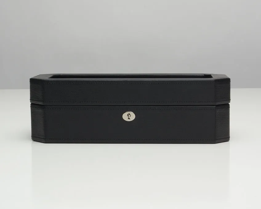 WOLF Windsor 5 Piece Watch Box with Cover (Black/Purple)