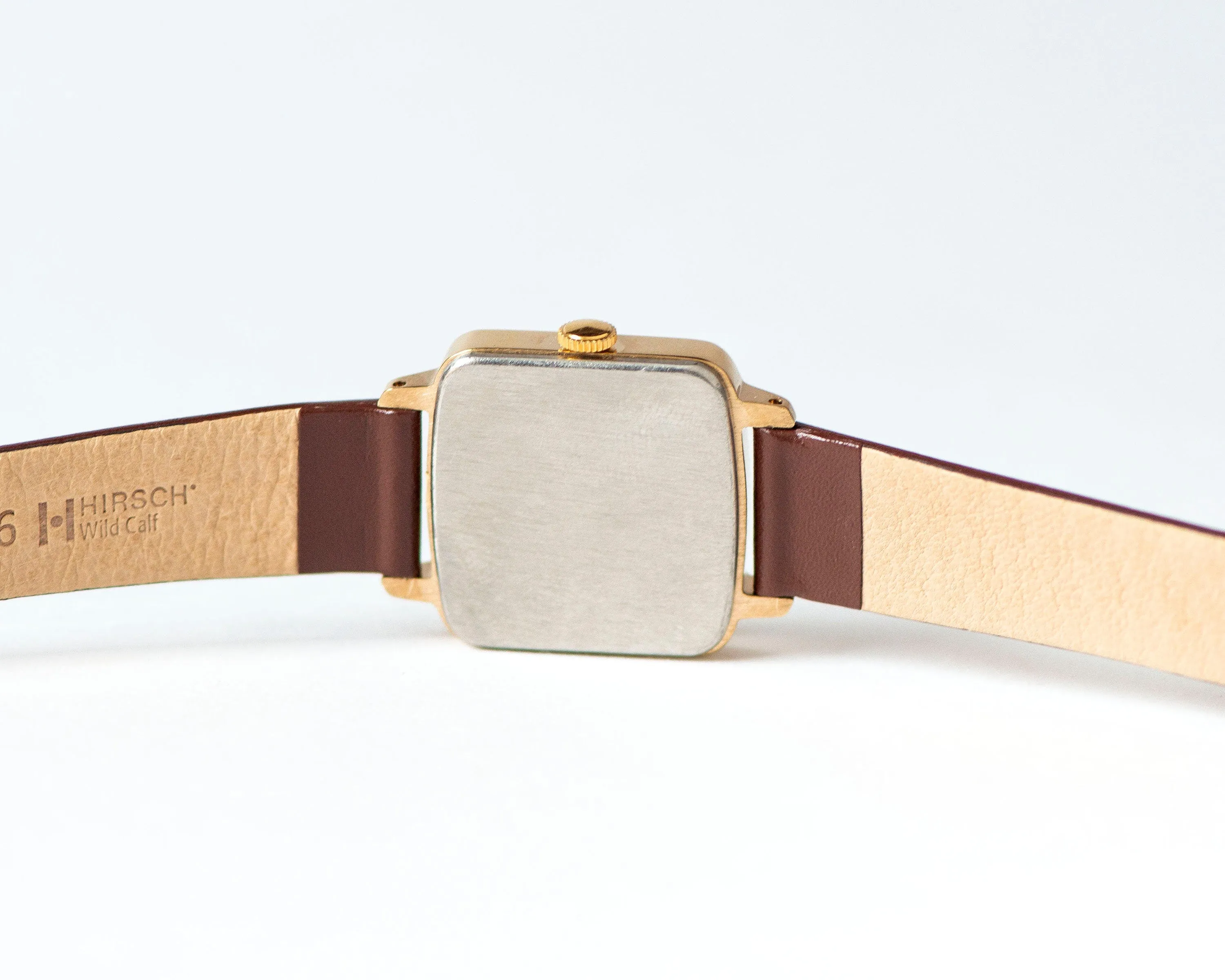 Women's watch unused tank Roman numerals Dawn vintage, square watch gold plated, women's watch classic jewelry gift, new luxury leather band