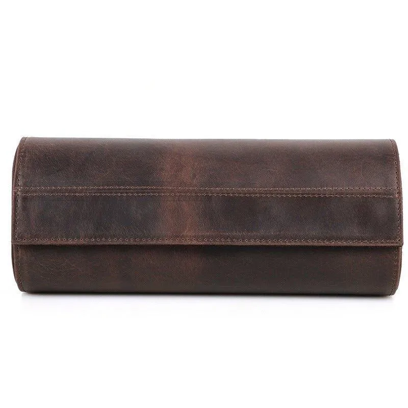 Woosir Leather Watch Roll Case for Men for 3 Watches