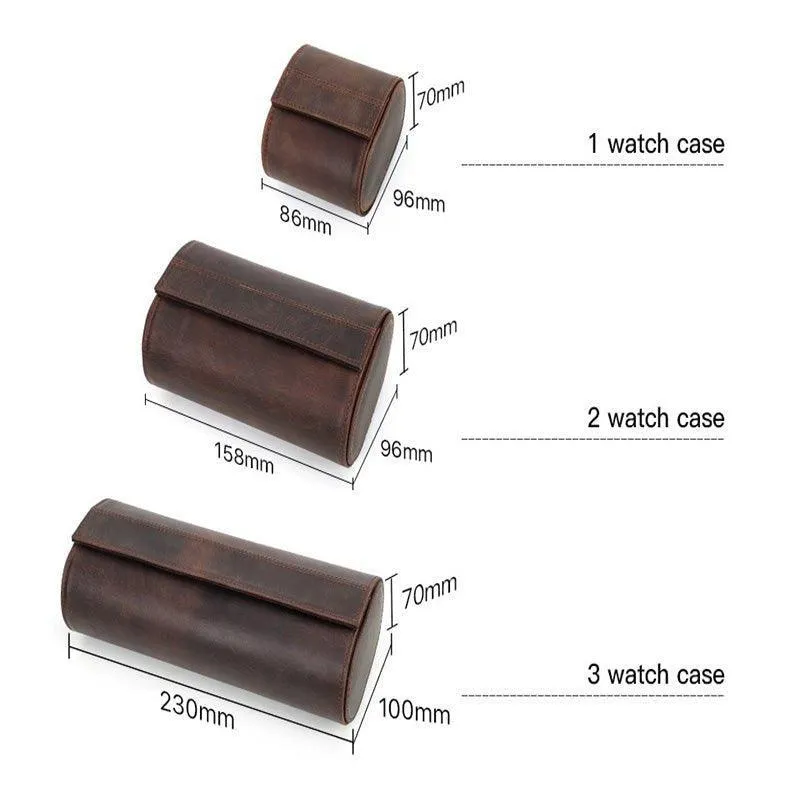 Woosir Leather Watch Roll Case for Men for 3 Watches