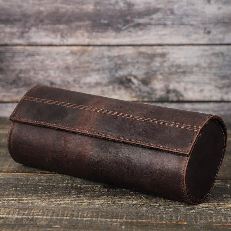 Woosir Leather Watch Roll Case for Men for 3 Watches