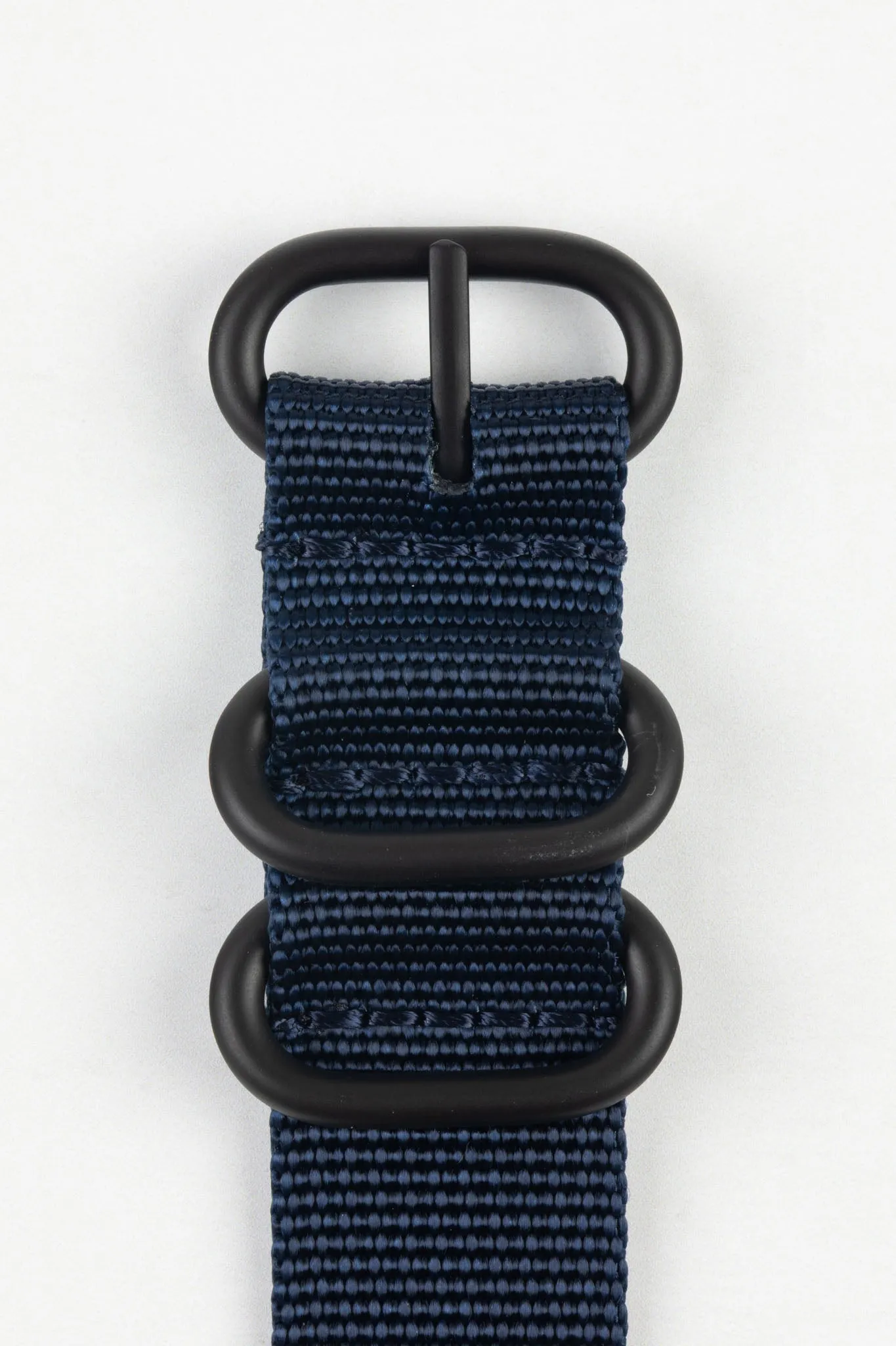 ZULU Nylon Watch Strap with 3 PVD Rings in DARK BLUE