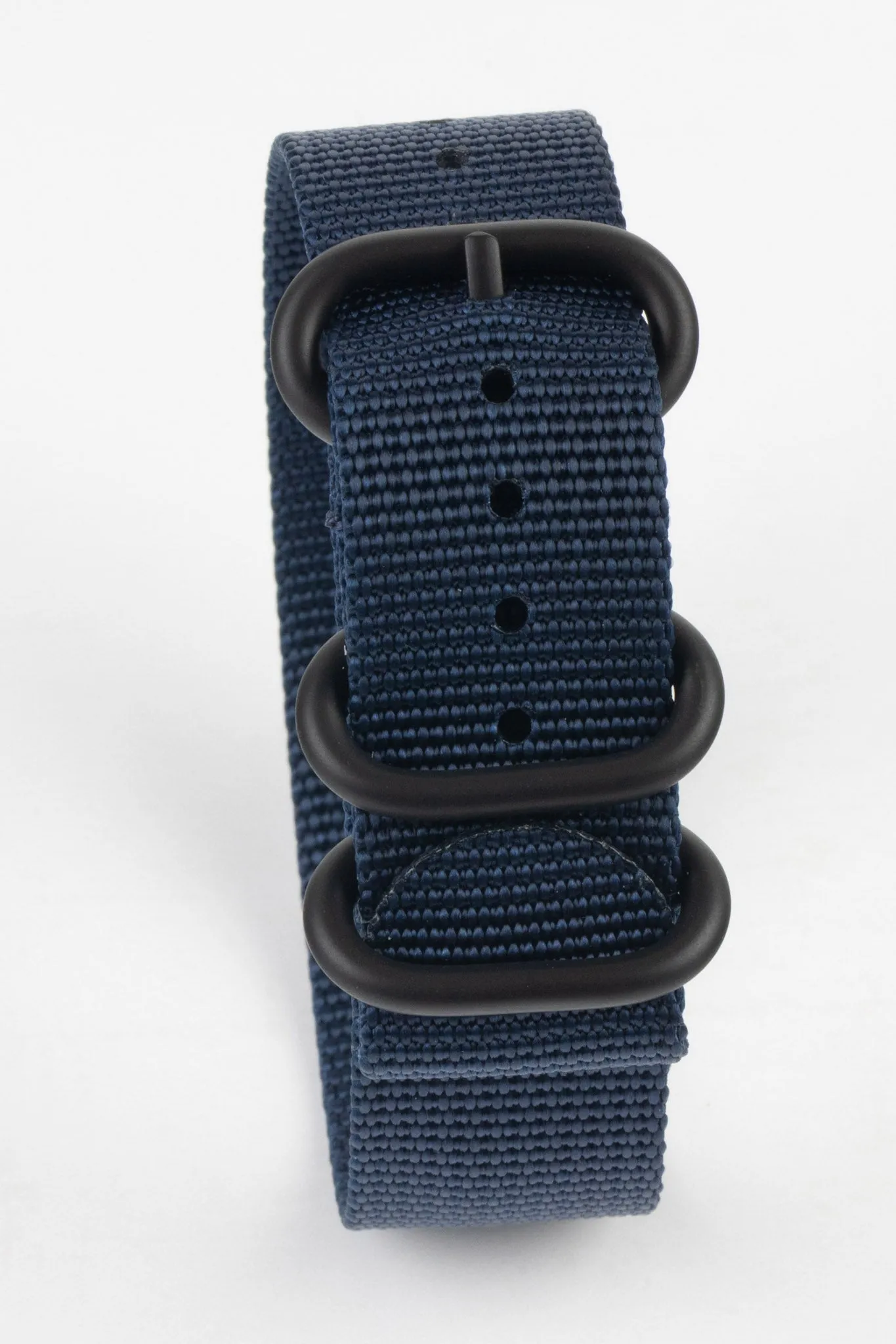 ZULU Nylon Watch Strap with 3 PVD Rings in DARK BLUE