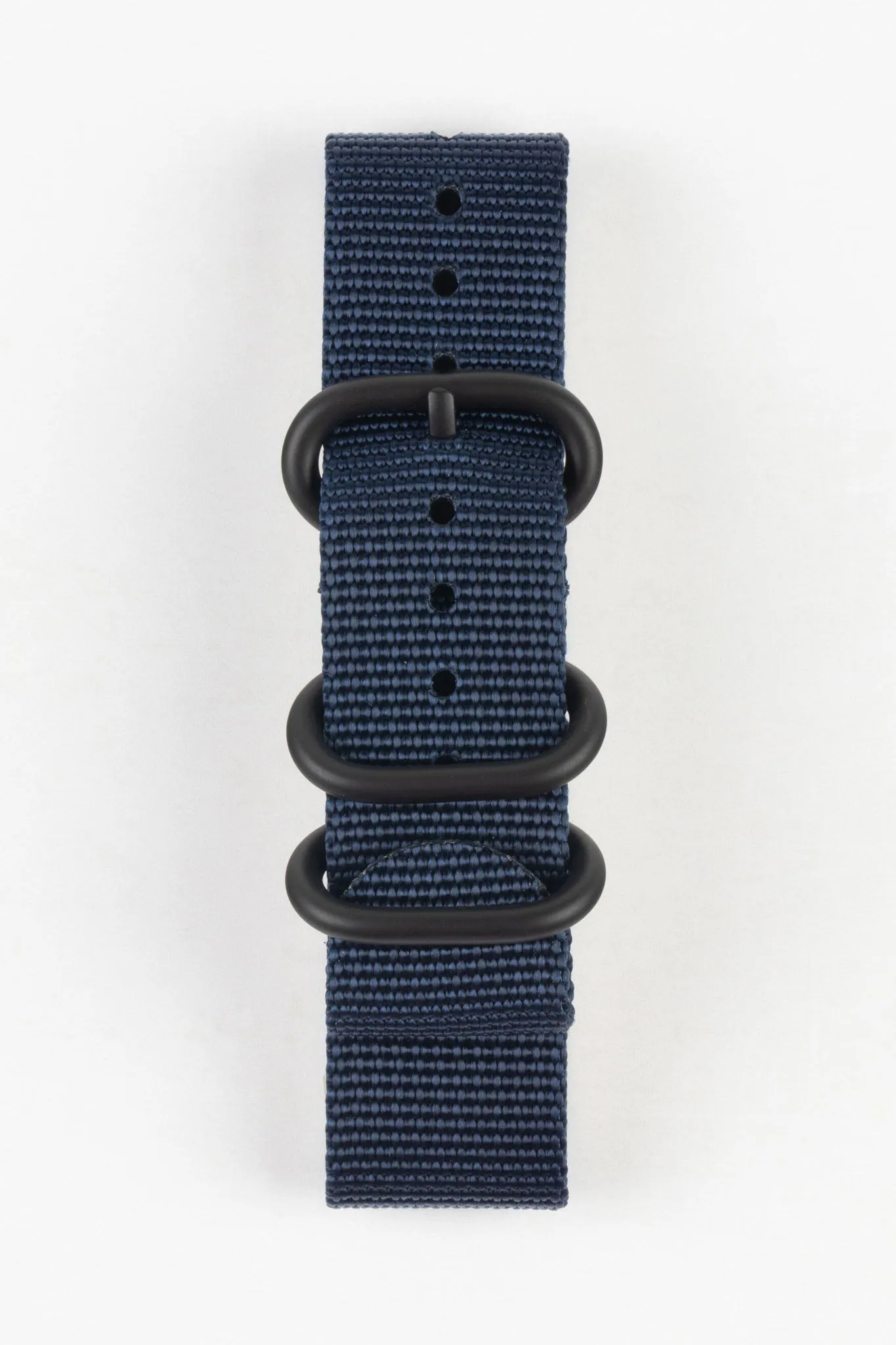 ZULU Nylon Watch Strap with 3 PVD Rings in DARK BLUE