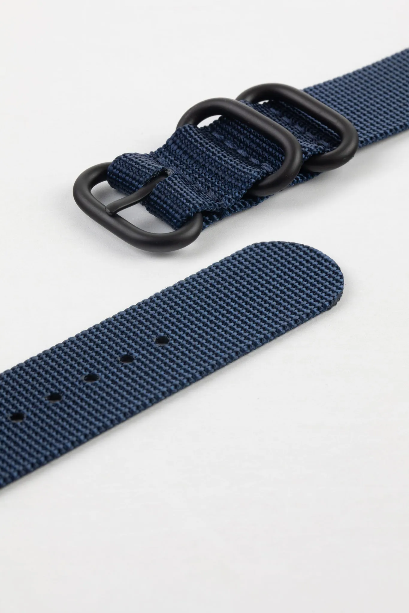 ZULU Nylon Watch Strap with 3 PVD Rings in DARK BLUE